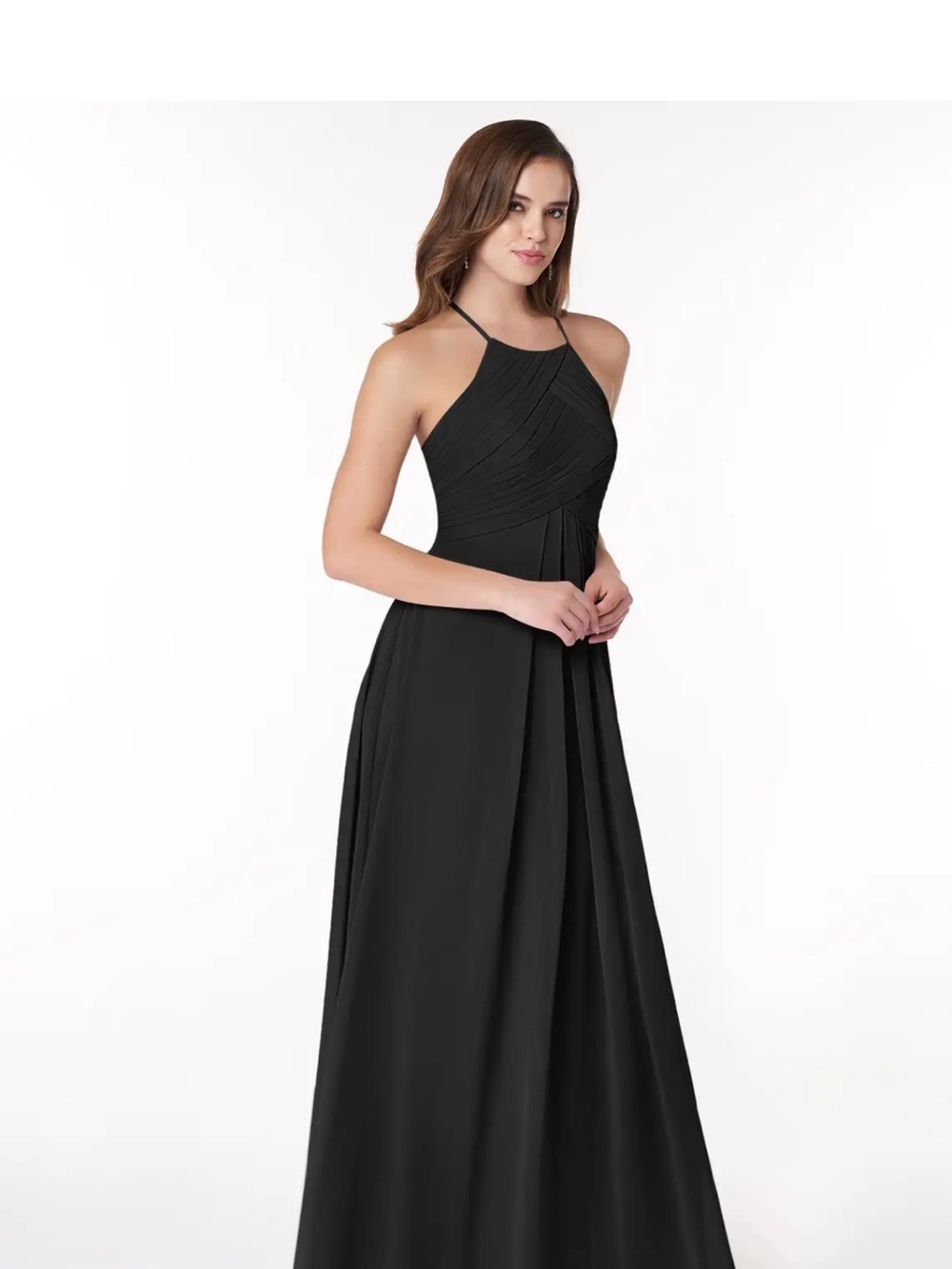 Azazie Black Halter Maxi Dress